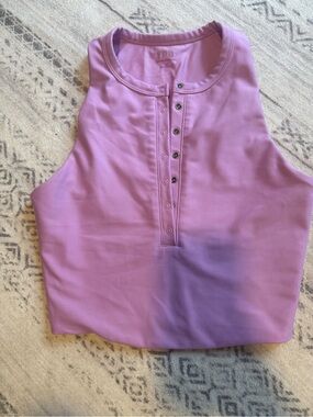 YFB Lavender Purple Crop Top Tank with Snap Placket